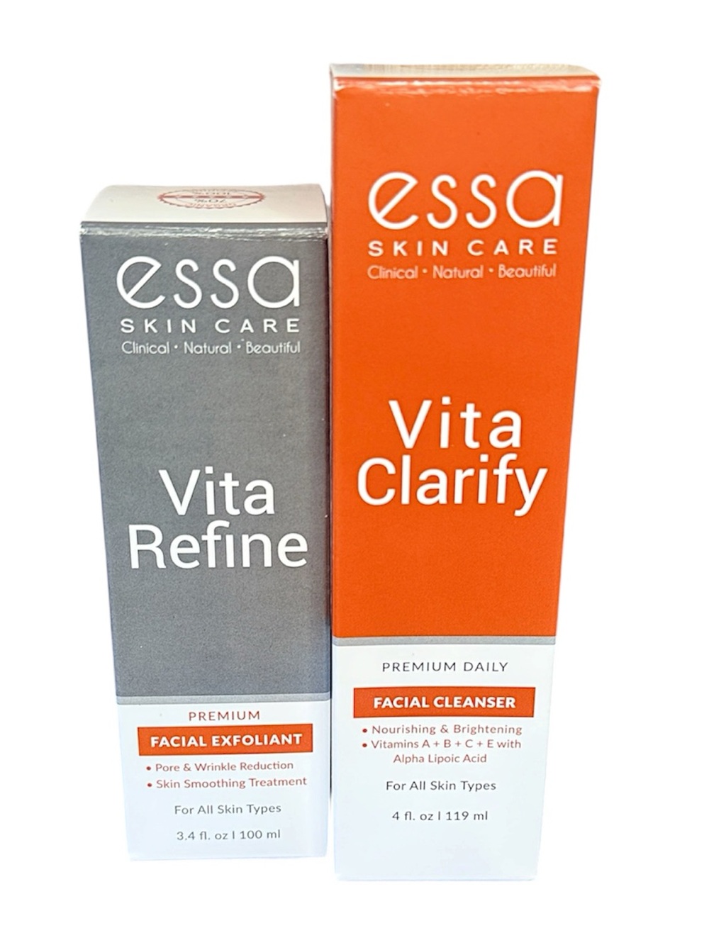 ESSA Skin Care Bundle: Vita Clarity Cleanser & Vita Refine Facial Exfoliant